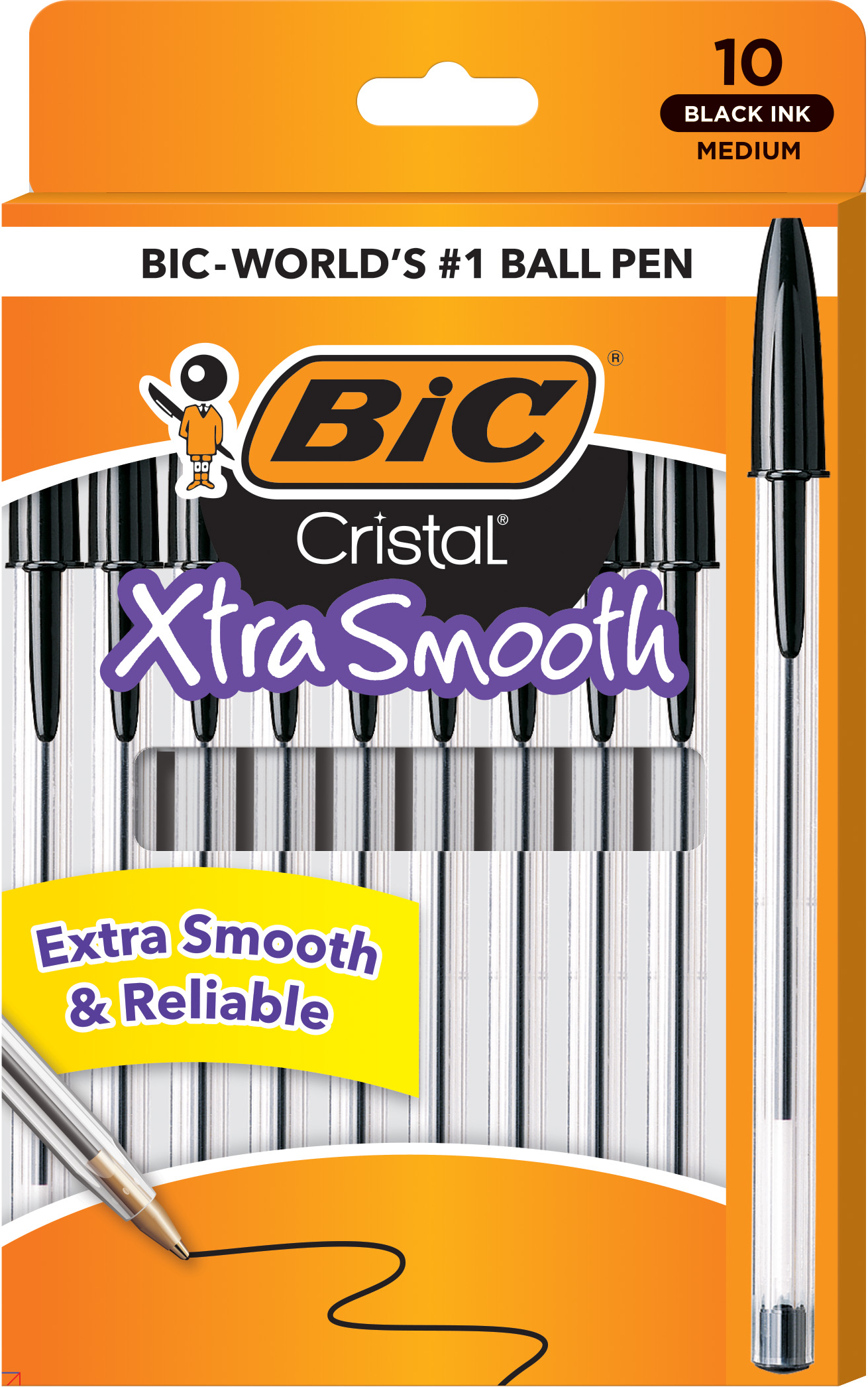 PEN 10PK MED BLACK VP CRISTAL